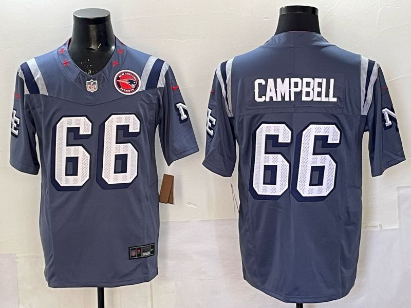 Men 2025 New England Patriots #66 Campbell blue 5th generation Throwback Nike Limited NFL Jersey style 011